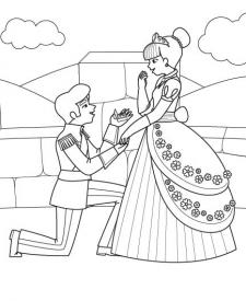 Compromiso de la princesa: dibujo para colorear e imprimir