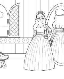 El gran baile de la princesa: dibujo para colorear e imprimir