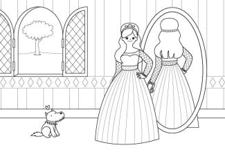 El gran baile de la princesa: dibujo para colorear e imprimir