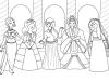 Fiesta de princesas: dibujo para colorear e imprimir