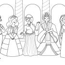 Fiesta de princesas: dibujo para colorear e imprimir