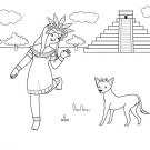 Princesa azteca: dibujo para colorear e imprimir
