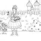 Princesa rusa: dibujo para colorear e imprimir