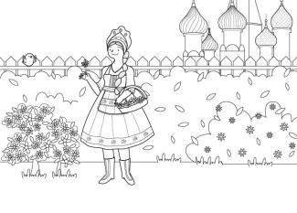 Princesa rusa: dibujo para colorear e imprimir