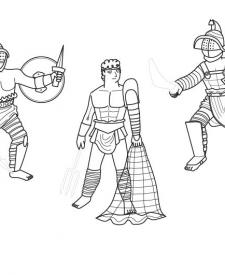 Gladiadores: dibujo para colorear e imprimir