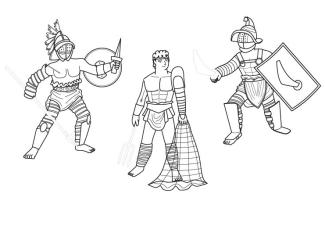 Gladiadores: dibujo para colorear e imprimir