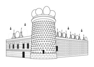 Teatro-Museo Dalí: dibujo para colorear e imprimir