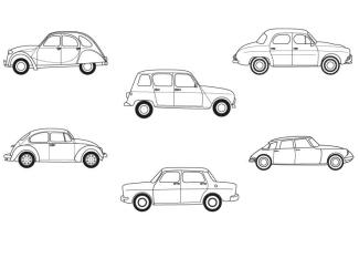 Coches antiguos: dibujo para colorear e imprimir