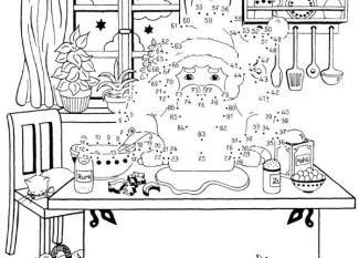 Dibujo de unir puntos de Papá Noel: dibujo para colorear e imprimir