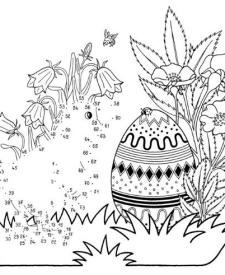 Dibujo de unir puntos de un polluelo de Pascua: dibujo para colorear e imprimir