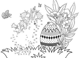 Dibujo de unir puntos de un polluelo de Pascua: dibujo para colorear e imprimir