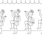 Majorettes: dibujo para colorear e imprimir