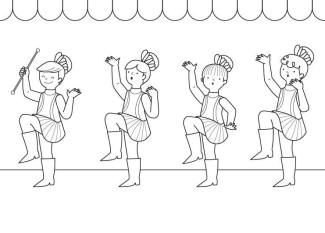 Majorettes: dibujo para colorear e imprimir