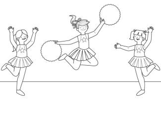 Animadoras: dibujo para colorear e imprimir