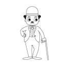 Charlot: dibujo para colorear e imprimir