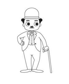 Charlot: dibujo para colorear e imprimir