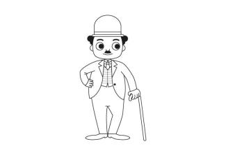 Charlot: dibujo para colorear e imprimir