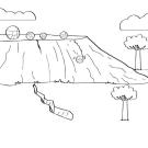 Seísmo: dibujo para colorear e imprimir