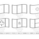 Banderas de países francófonos: dibujo para colorear e imprimir