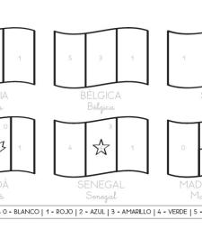 Banderas de países francófonos: dibujo para colorear e imprimir