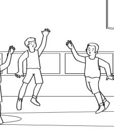 Baloncesto: dibujo para colorear e imprimir