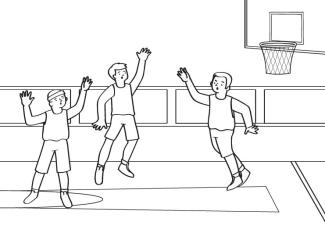 Baloncesto: dibujo para colorear e imprimir