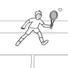 Tenis: dibujo para colorear e imprimir