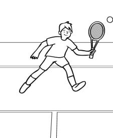 Tenis: dibujo para colorear e imprimir