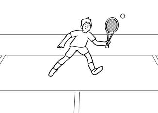 Tenis: dibujo para colorear e imprimir