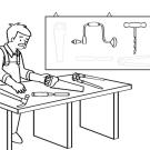 Carpintero: dibujo para colorear e imprimir