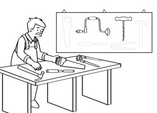 Carpintero: dibujo para colorear e imprimir