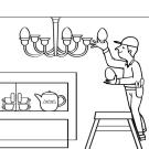 Electricista: dibujo para colorear e imprimir