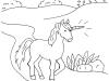 Unicornio caminando: dibujo para colorear e imprimir