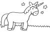 Unicornio bajo las estrellas: dibujo para colorear e imprimir