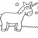 Unicornio bajo las estrellas: dibujo para colorear e imprimir