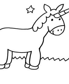 Unicornio bajo las estrellas: dibujo para colorear e imprimir