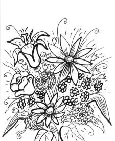 Flores silvestres: dibujo para colorear e imprimir