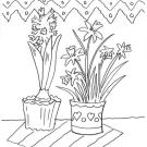 Narcisos y jacintos: dibujo para colorear e imprimir