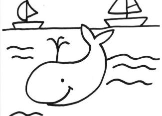 Ballena bajo el agua: dibujos para colorear e imprimir