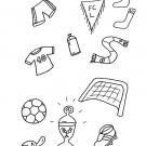 Equipamiento de fútbol: dibujo para colorear e imprimir