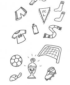 Equipamiento de fútbol: dibujo para colorear e imprimir