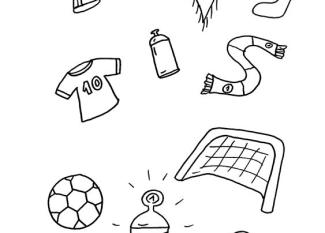 Equipamiento de fútbol: dibujo para colorear e imprimir