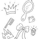 Accesorios de princesa: dibujo para colorear e imprimir