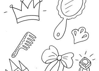 Accesorios de princesa: dibujo para colorear e imprimir