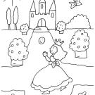 La princesa va al baile: dibujo para colorear e imprimir