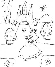 La princesa va al baile: dibujo para colorear e imprimir