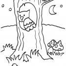 Búho en un tronco: dibujo para colorear e imprimir