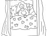 La cama de la princesa: dibujo para colorear e imprimir