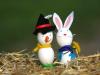 Muñeco de nieve y conejo de Pascua: manualidad para niños