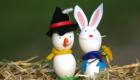 Muñeco de nieve y conejo de Pascua: manualidad para niños